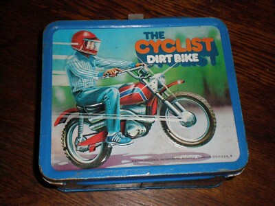 The Cyclist METAL LUNCH BOX Dirt Bike ALADDIN | eBay
