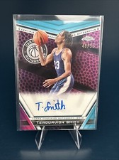 Auto /55 Terquavion Smith 2023-24 Topps Chrome Purple Cheetah Print #CA-TS 76ers