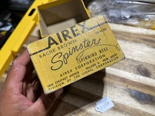 Vintage Airex Bache Brown Spinter fishing reel box (23558)