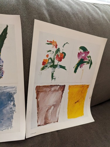 Gerald Gasiorowski Pots De Fleurs 115 116 1973 Flower Pot Art Print Nouvelles - Picture 8 of 8