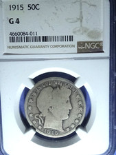 1915 Barber Half  NGC  Good 4
