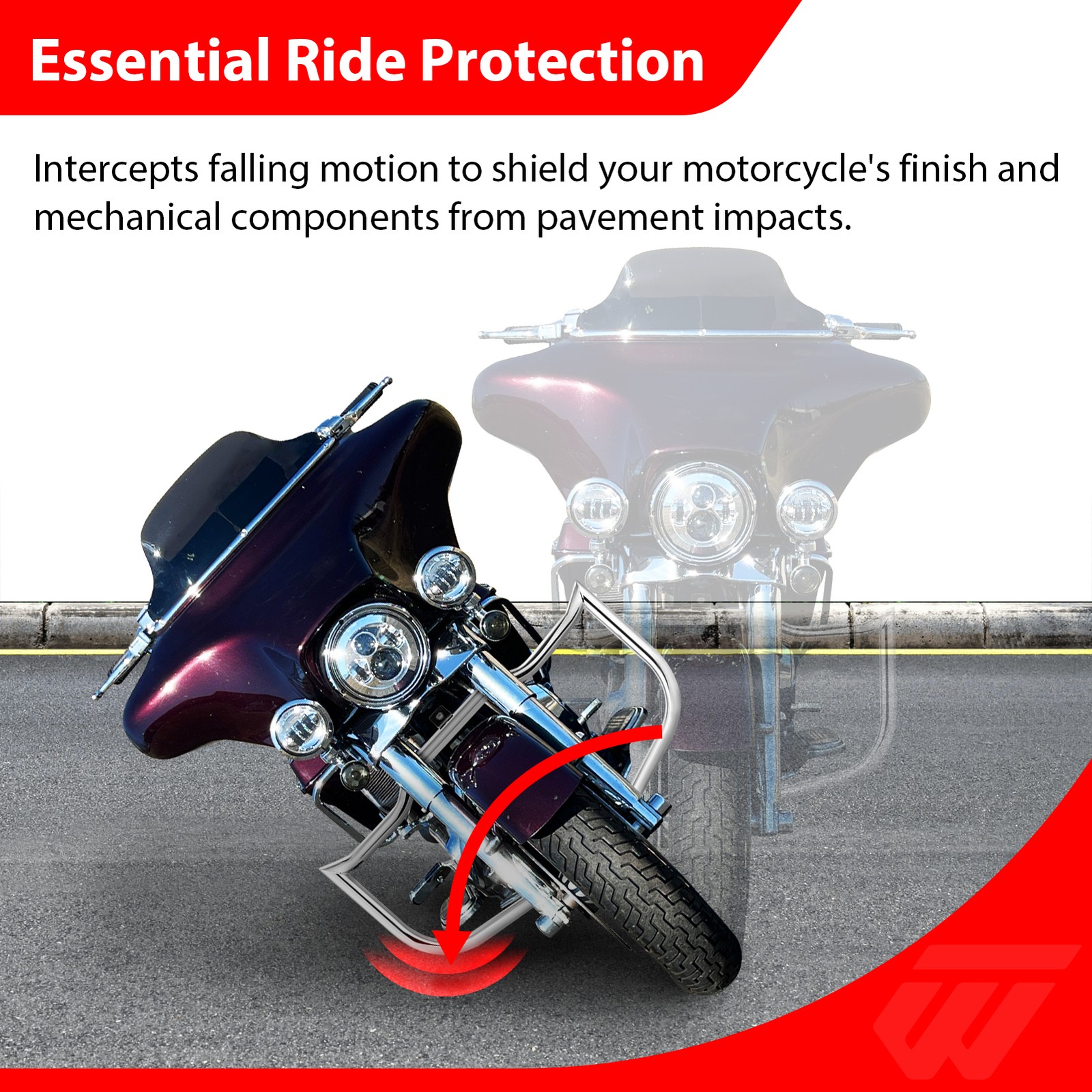 flat-Sharp Front Engine Guard Highway Crash Bar For Harley Touring street Glide