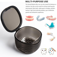 Upgraded Denture Bath Box Cup, No-Leak Denture case,Retainer Cleaning Box, Co...