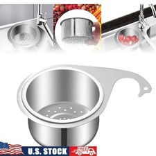 Stainless Steel Swan Sink Strainer Basket Kitchen Food Catcher Easy Install New