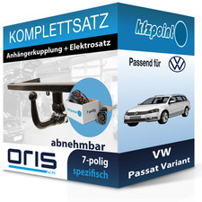 Für VW Passat Variant 10- ORIS Anhängerkupplung abnehmbar + 7polig E-Satz neu