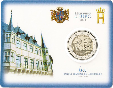 Luxembourg 2 euros commémo. BU 2021 Coincard - 100 ans du Prince Jean Version cl