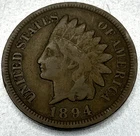 1894 Indian Head Cent Fine Condition Penny 1c Cent - SV230