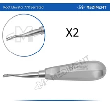 X2 German Root Elevator 77R Dental Instruments (Serrated) Light Handle Stainless