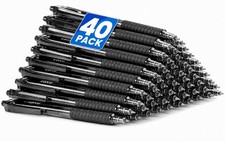 40 Pack Bulk Pens Ballpoint, Smooth Writing Pens with Soft Grip