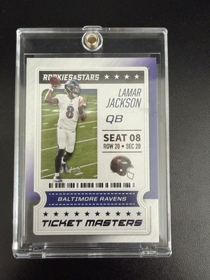 Lamar Jackson 2020 Rookies & Stars Ticket Master /39 Ravens