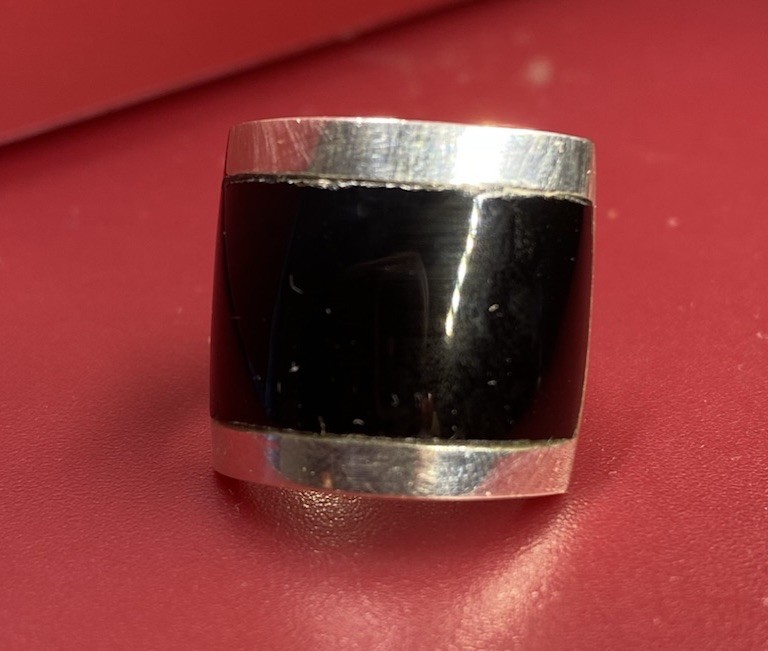 Sterling silver with Blackstone ring - image 2