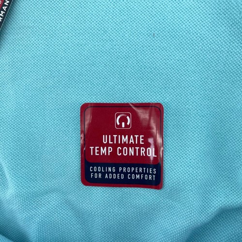 Chaps Mens Everyday Polo Collared Shirt Large L/G Performance Blue Ombre NEW - Picture 7 of 15