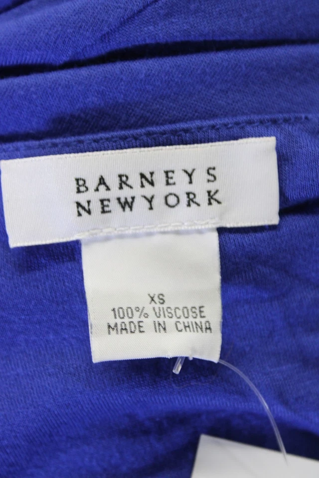 Barneys New York Womens V-Neck Sleeveless Wrapped Tied Midi Dress Blue Size XS Foto 4 de 4