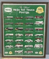 HESS TOY TRUCK POSTER 1964-2000 Millennium Edition 36th ANNIVERSARY FRAMED