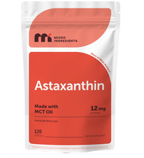 Micro Ingredients Astaxanthin 12mg with MCT Oil, 120 Softgels