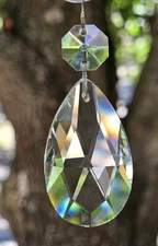 5 Five Pcs 2" Clear Crystal Chandelier Tear Drop Pendant Prisms Octagon Prism