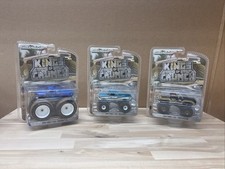3 Greenlight Monster Trucks, Bigfoot, Wildfoot, War Master, Kings of Crunch new