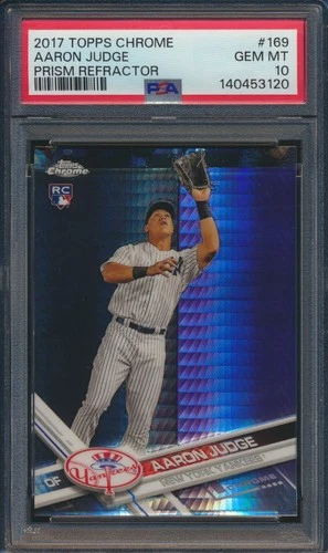2017 Topps Chrome Aaron Judge Prism Refractor RC Rookie #169 PSA 10 GEM MT