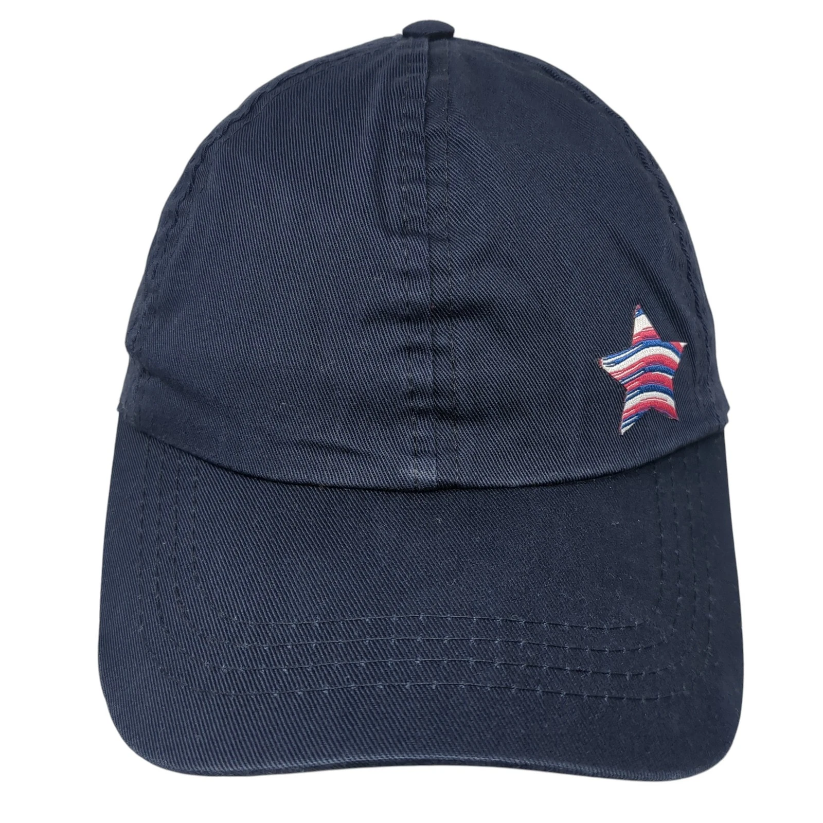 Star Strapback Baseball Cap Blue One Size Adjustable Outdoor 6 Panel Cotton
