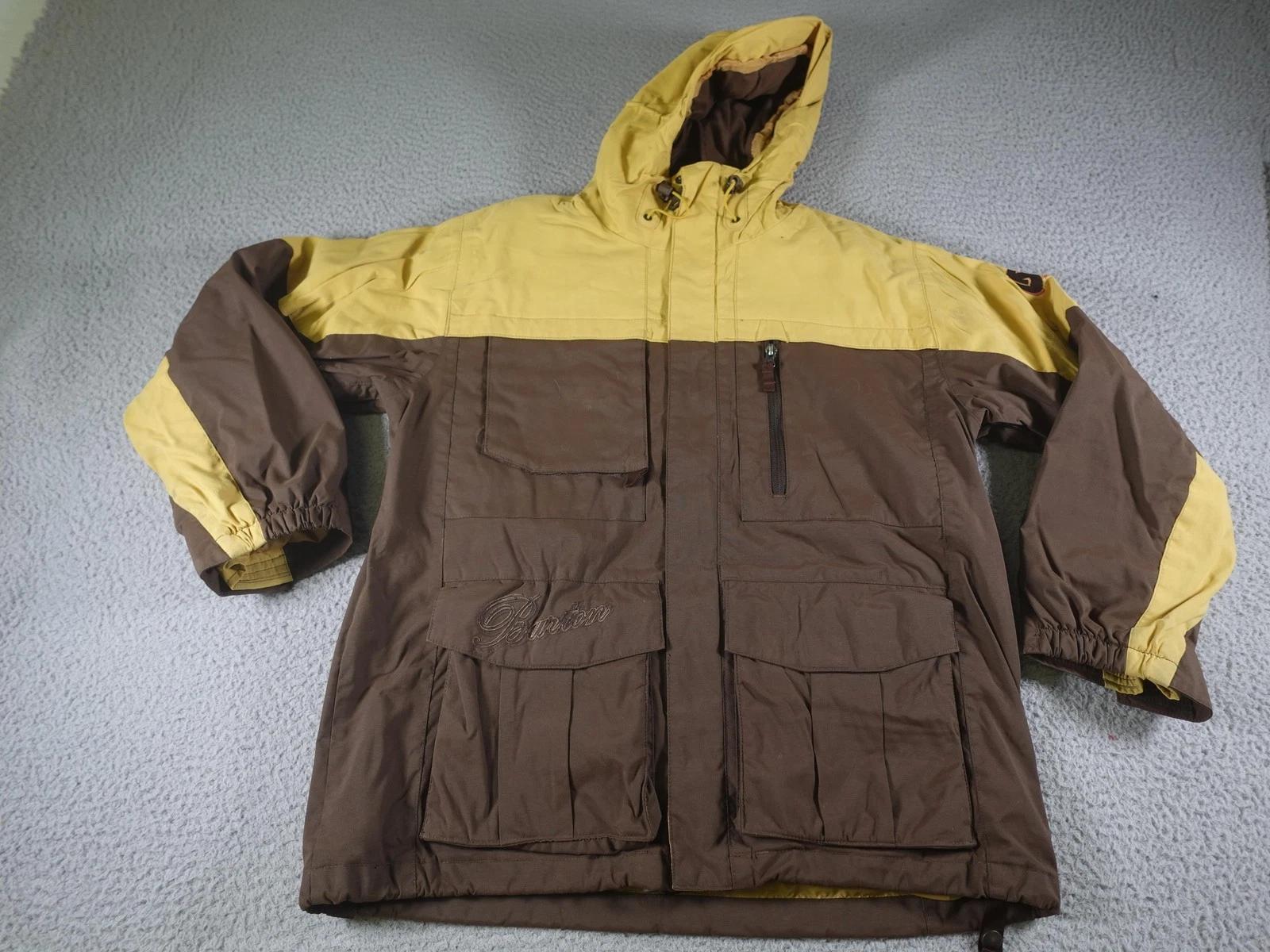 Burton Jacket Womens XL Brown Hooded 3-in-1 Snowboard Ski Snow Zip-Out Liner