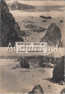 Vintage Newquay Strände Trebar mit Cornish Riviera Postkarte 666