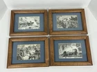 4pc Vintage Framed U.S. Civil War Postcards Antietam Gettysburg The Deep Cut
