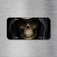 NEW Hooded Skull Skeleton Grim Reaper Black Death Plague Plate CAR SUV Truck