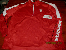 NWT Indiana University Hoosiers 1/4 Zip Pullover Mens LG Red Colosseum Athletes