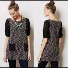 Postmark Anthropologie Staccato Lace Tunic Mini Dress Size XS