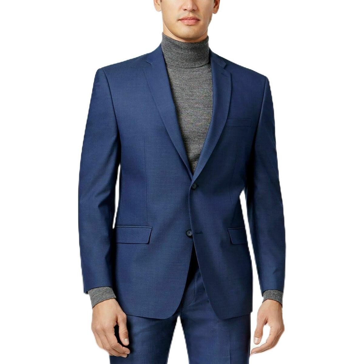 Marc New York by Andrew Marc Мужской костюм на двух пуговицах 395 синего цвета 40-х годов 33W BHFO 4457