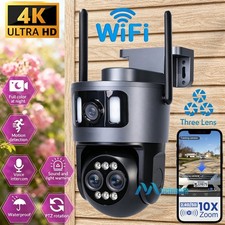 10X Zoom Triple Lens 4K PTZ Wifi Security Camera 2-Way Audio Color Night Vision