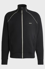 BOSS Mens Tracksuit Top Black Full Zip Track Jacket With Logo - Skaz 1 Size M