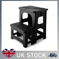 Foldable 2 Steps Stool Heavy Duty Non Slip Multi Purpose Home Kitchen