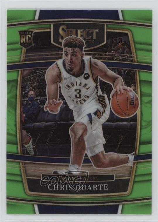 2021-22 Panini Select Concourse Neon Green Prizm /75 Chris Duarte #41 Rookie RC