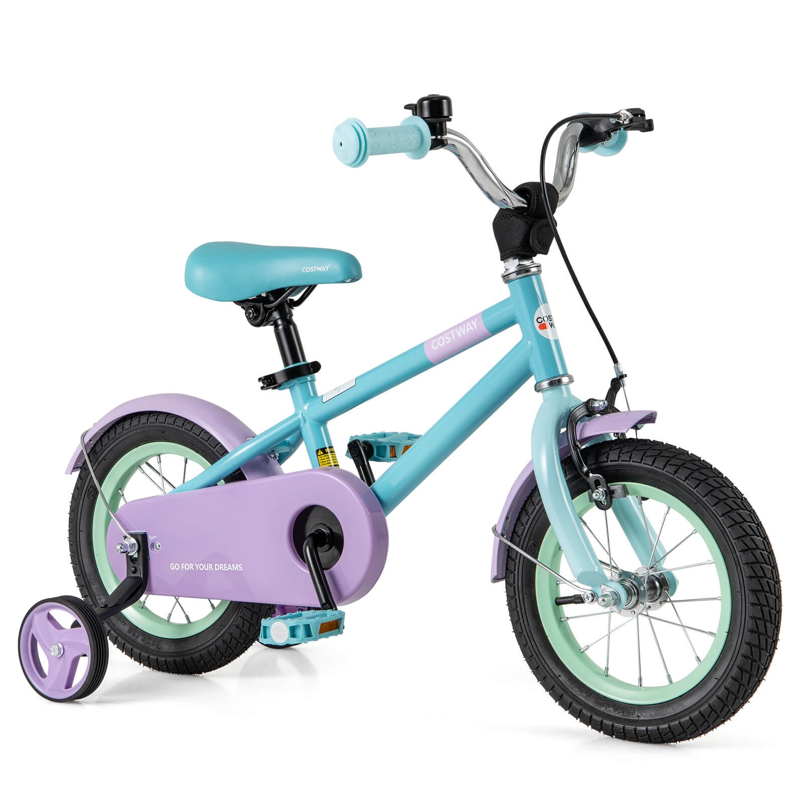 12" Kids Bike w/Adjustable Saddle Handlebar Removable Training Wheels Handbrake