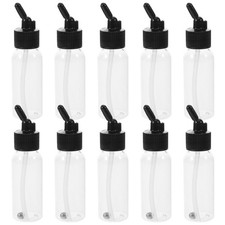 10pcs Dual-Action Airbrush Plastic Bottle Jar - 60ml Suction Lid Paint Cup Air