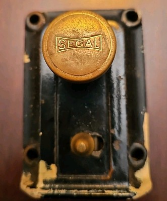Antique SEGAL Door Lock Brass Metal Latch Vintage Antique surface mount deadbolt
