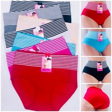 Lot 6 Women's Cotton Panties High Waisted Full Coverage Underwear Ladies 3028 XL