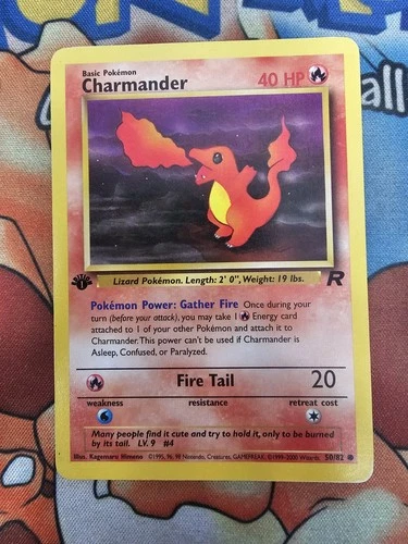 CHARMANDER TEAM ROCKET 50/82 1ST EDITION VINTAGE WIZARDS OF THE COAST LP
