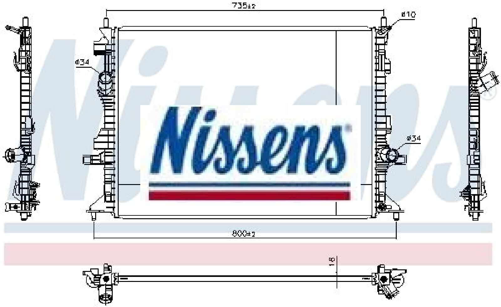 Nissens Kühler, Motorkühlung Größe 16.0 606908 - Bild 4