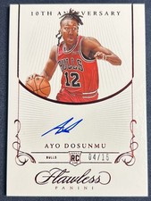 Ayo Dosunmu 2021-22 Flawless 10th Anniversary RC Auto Ruby /15 Bulls #10A-AYO
