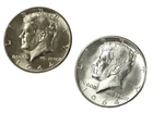 Two UNC 90% Silver 1964 U.S. Kennedy Half Dollars P&D Mint