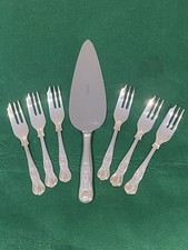 Vintage (1966) Silver Plated Newbridge Cake Forks X6 and Matching Server 1989