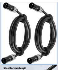 NANYI 2pcs 3-Pin XLR Male-to-Male Microphone Cable 10ft Oxygen-Free Copper