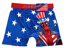 Marvel Deadpool American Boxer Briefs Men’s Size Large Aeropostale Blue Red NWT