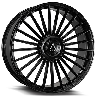 22x9''Azad Wheels AZ25 Gloss Black Floating Cap Rims