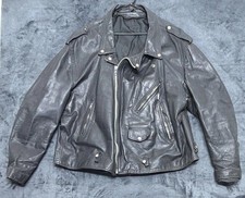 Vintage Genuine Leather Motorcycle Jacket. Men’s Black Sz. 2XL Made In USA