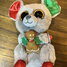 Ty Beannie Boo plush stuffed animal 6" mac christmas mouse gingerbread