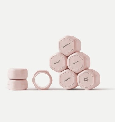 Cadence Travel Containers - Full Skincare Set - Petal
