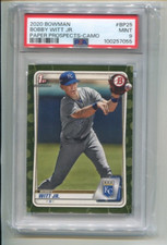 2020 Bowman - BOBBY WITT JR - Paper Camo Rookie #BP25  KANSAS CITY ROYALS  PSA 9